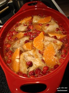 Filer de porc aux canneberges, sirop d'érable et orange